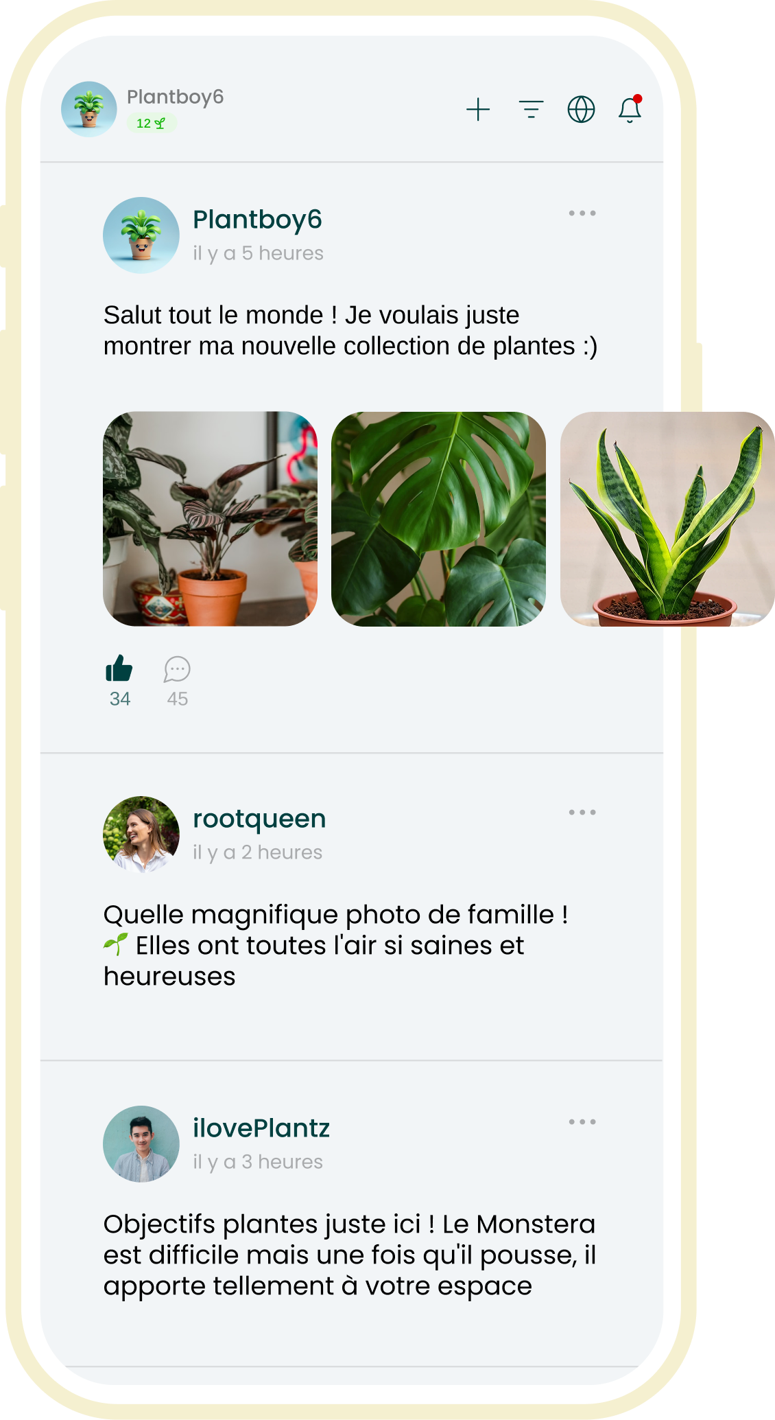 Discussions de la communauté de plantes dans l'application Plant ID